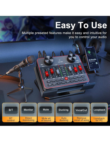 Kit de Podcast para 2 Micrófonos G1-E350S - Mezclador DJ