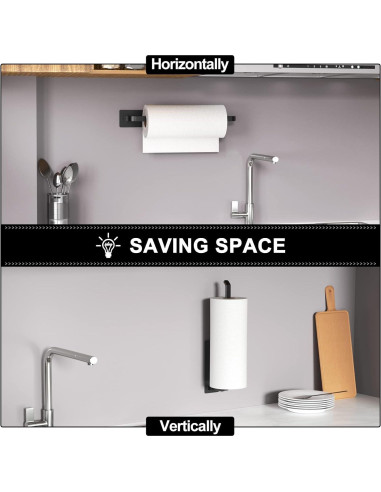 Soporte para Toallas de Papel Niffgaff Aluminio Negro Mate 31 cm