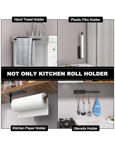 Soporte para Toallas de Papel Niffgaff Aluminio Negro Mate 31 cm