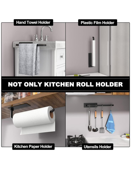 Soporte para Toallas de Papel Niffgaff Aluminio Negro Mate 31 cm