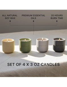 Juego de Velas Aromáticas Craft & Kin | 4 Velas 85g | Cera de Soja 2