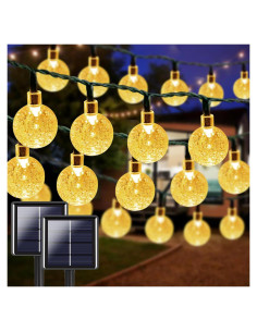 Luz Solar de Cadena LORRYTE 2 Pack 100 LED 19.5m Blanco Cálido