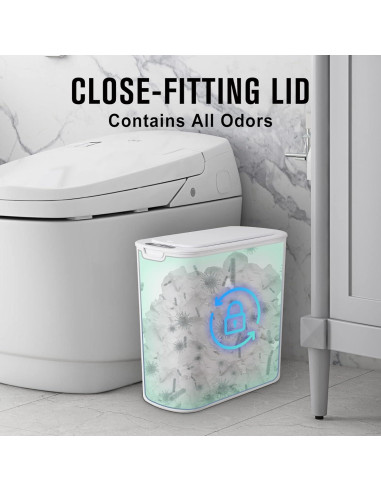 Basurero Automático Cesun 9.84L Blanco con Sensor Infrarrojo