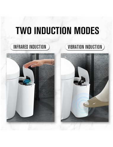 Basurero Automático Cesun 9.84L Blanco con Sensor Infrarrojo