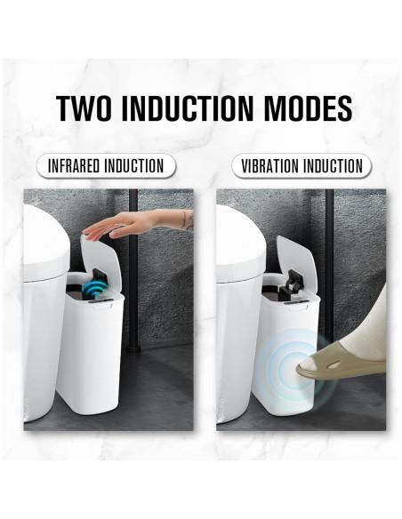 Basurero Automático Cesun 9.84L Blanco con Sensor Infrarrojo