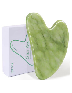 Herramienta Gua Sha Facial Huefull Jade Natural Verde 8cm