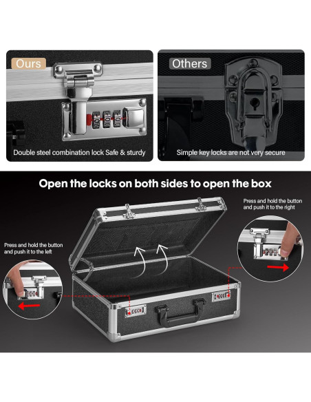 Caja de Almacenamiento Mediana GODLONSEN Negra con Cerradura