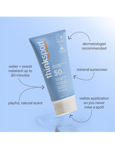 Thinksport Protector Solar Mineral SPF 50+ 170ml - Bloqueador Natural
