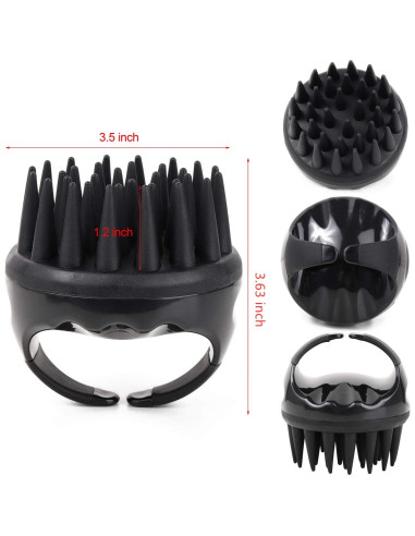 Cepillo de Champú de Silicona BTYMS para Cuero Cabelludo - Negro
