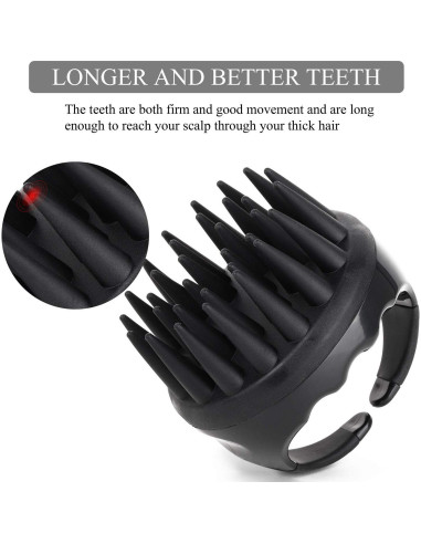 Cepillo de Champú de Silicona BTYMS para Cuero Cabelludo - Negro