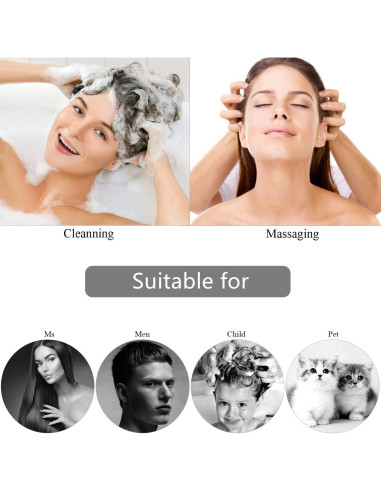 Cepillo de Champú de Silicona BTYMS para Cuero Cabelludo - Negro