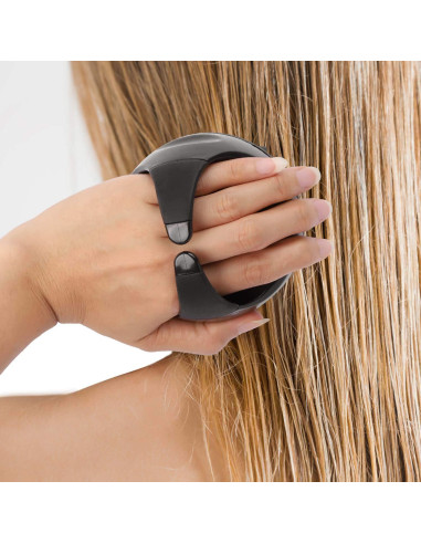 Cepillo de Champú de Silicona BTYMS para Cuero Cabelludo - Negro