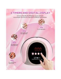 Secador de Uñas LED UV iBigLY 256W con 57 Luces y Temporizador 2