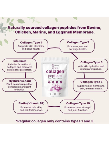 Micro Ingredients Multi Colágeno Péptidos 450g Sin Sabor
