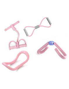 Equipo de Fitness KOMBABE 4 Tubos y 8 Anillos Rosa