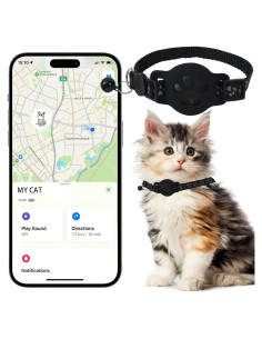 Collar GPS para Gatos EGLANCLIFM Impermeable Compatible con Apple
