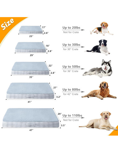 Cama Ortopédica Lavable para Perros Grandes MIHIKK XL Gris