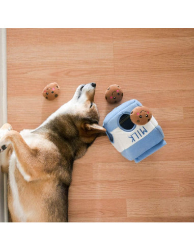 Juguete Interactivo para Perros ZippyPaws Burrow Leche y Galletas