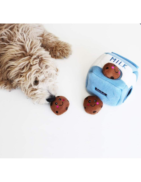 Juguete Interactivo para Perros ZippyPaws Burrow Leche y Galletas