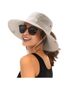 Sombrero de Sol FURTALK Beige para Mujeres UPF 80+ Plegable