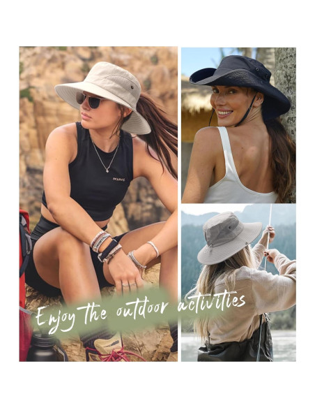 Sombrero de Sol FURTALK Beige para Mujeres UPF 80+ Plegable