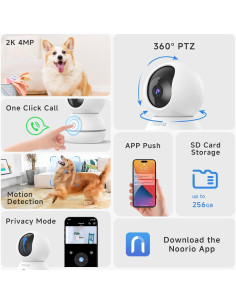 Cámara de Seguridad Interior Noorio CS201 2K con Audio Bidireccional 2