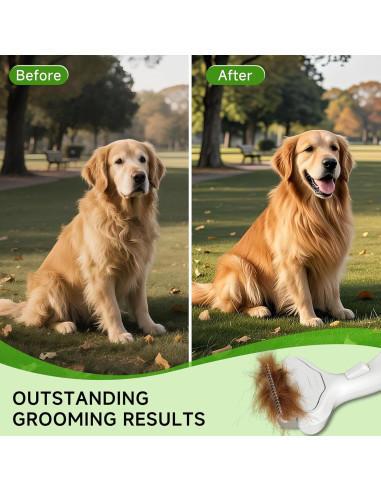 Cepillo Deshedding Profesional VVWVVW para Perros y Gatos - Pelo Largo