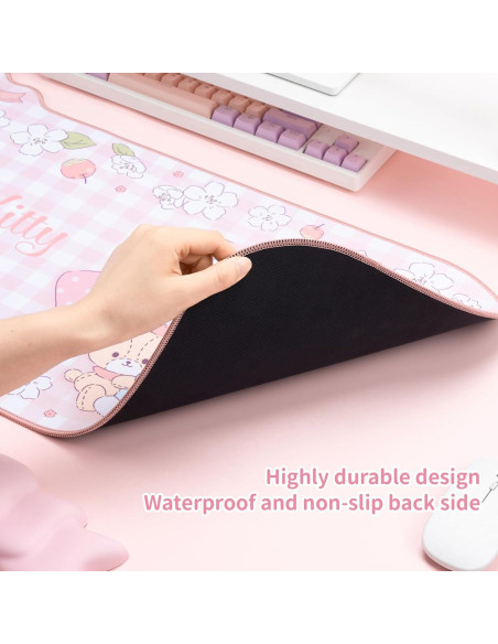 Alfombrilla de Ratón Kuitmor Rosa Grande Antideslizante 82x39cm Alfombrilla de Ratón Kuitmor Rosa Grande Antideslizante 82x39cm