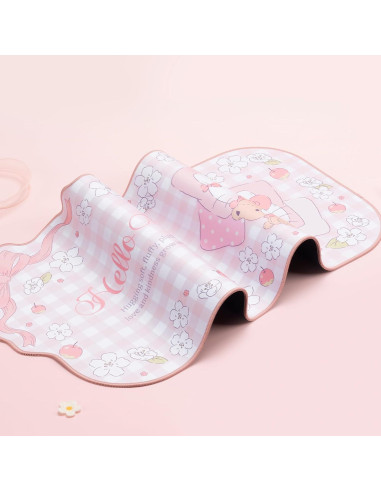 Alfombrilla de Ratón Kuitmor Rosa Grande Antideslizante 82x39cm