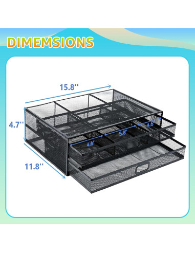 Soporte de Monitor Ergonómico MINDEPOT con 2 Cajones Negro