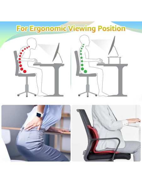 Soporte de Monitor Ergonómico MINDEPOT con 2 Cajones Negro