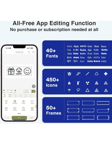 Máquina de Etiquetas SUPVAN E11 Bluetooth con 4 Cintas
