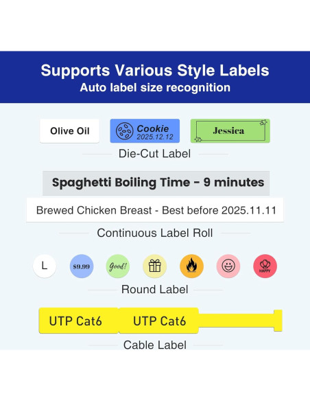 Máquina de Etiquetas SUPVAN E11 Bluetooth con 4 Cintas
