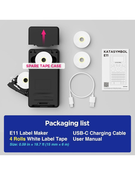 Máquina de Etiquetas SUPVAN E11 Bluetooth con 4 Cintas