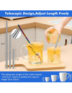 Paquete de 4 Popotes Reutilizables SiliFine con Estuche 2