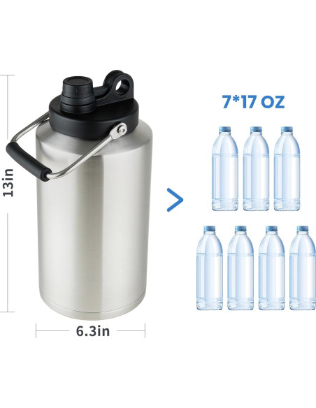 Jarra de Agua Aislada Alathote 1 Galón Acero Inoxidable 128 oz