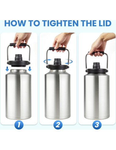 Jarra de Agua Aislada Alathote 1 Galón Acero Inoxidable 128 oz