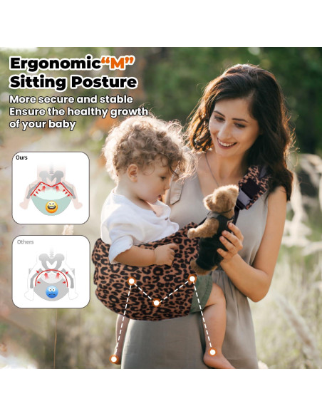 Portabebés Ajustable Ergonomía Leopardo 0-20.4 kg