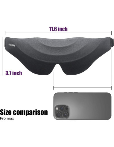 Máscara de Ojos EVA BELLE 3D Antifaz Bloqueo Luz Negro