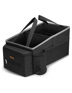 Organizador de Asiento de Coche Alijees Negro con Portavasos