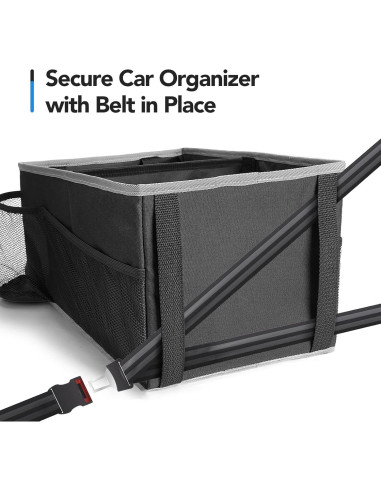 Organizador de Asiento de Coche Alijees Negro con Portavasos