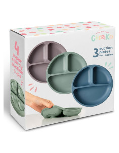 Platos de Succión Divididos ChériKid para Bebés - Silicona 3 Unidades