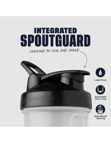 Botella Mezcladora BlenderBottle Clásica V2 0.59L Transparente/Negro