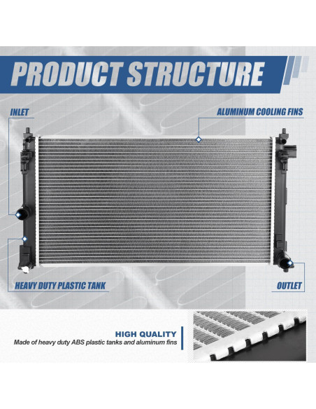 Radiador Auto Dynasty para Toyota Corolla 2019-2020 y Lexus UX