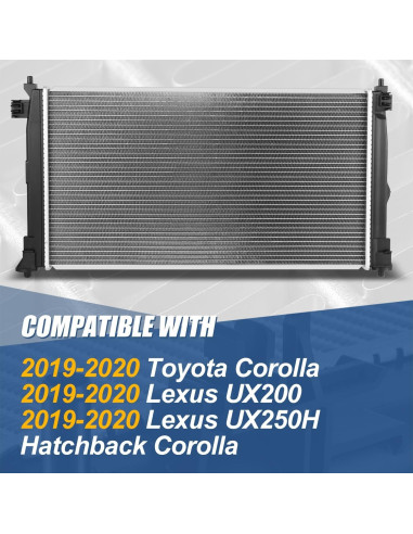 Radiador Auto Dynasty para Toyota Corolla 2019-2020 y Lexus UX