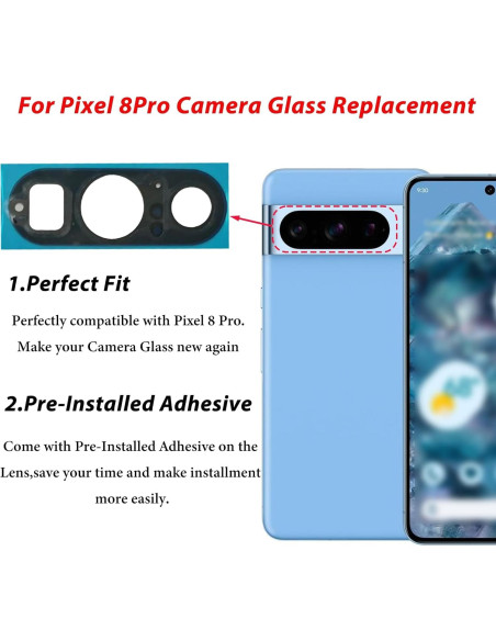 Cristal de Lente de Cámara Trasera Mingxiong para Google Pixel 8 Pro