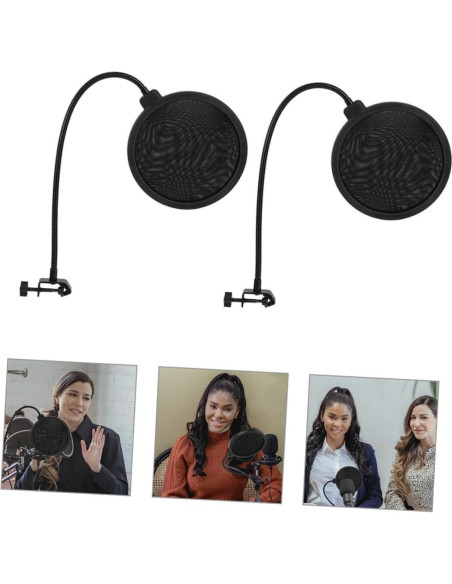 VICASKY Filtro de Micrófono con Clip Doble Cubierta Viento 54cm