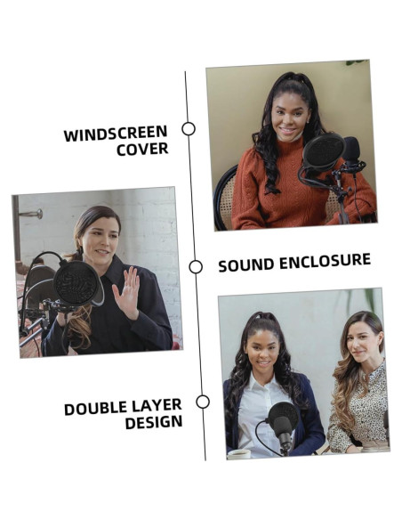 VICASKY Filtro de Micrófono con Clip Doble Cubierta Viento 54cm