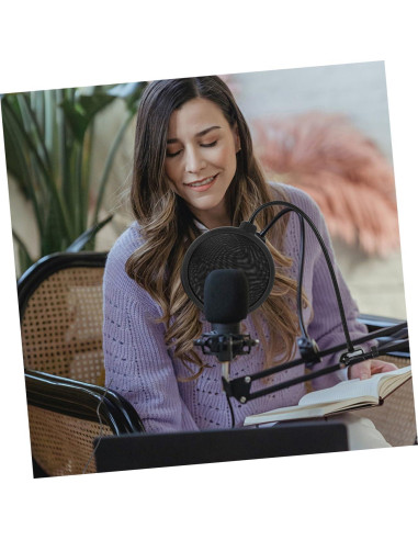 VICASKY Filtro de Micrófono con Clip Doble Cubierta Viento 54cm