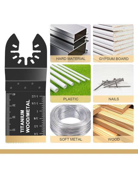 5 Cuchillas de Sierra Oscilante Titanio 90x34mm Farady